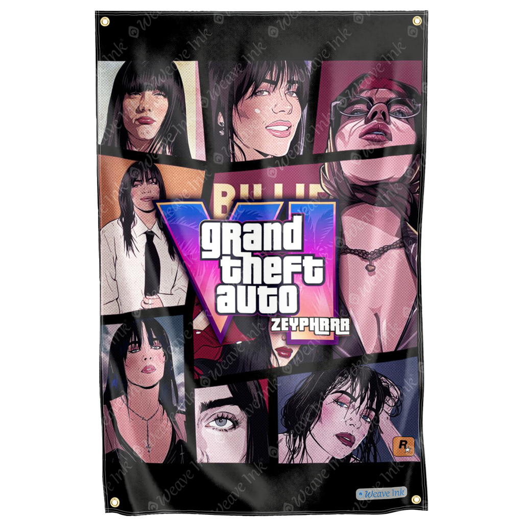Billie Eilish Aesthetic Collage Flag Wall Decor Tapestry Man Cave Garage Fan Gift