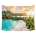 Hawaiian Tropical Beach Tapestry Wall Hanging – Turquoise Ocean Paradise Wall Decor for Bedroom, Living Room & Dorm Room