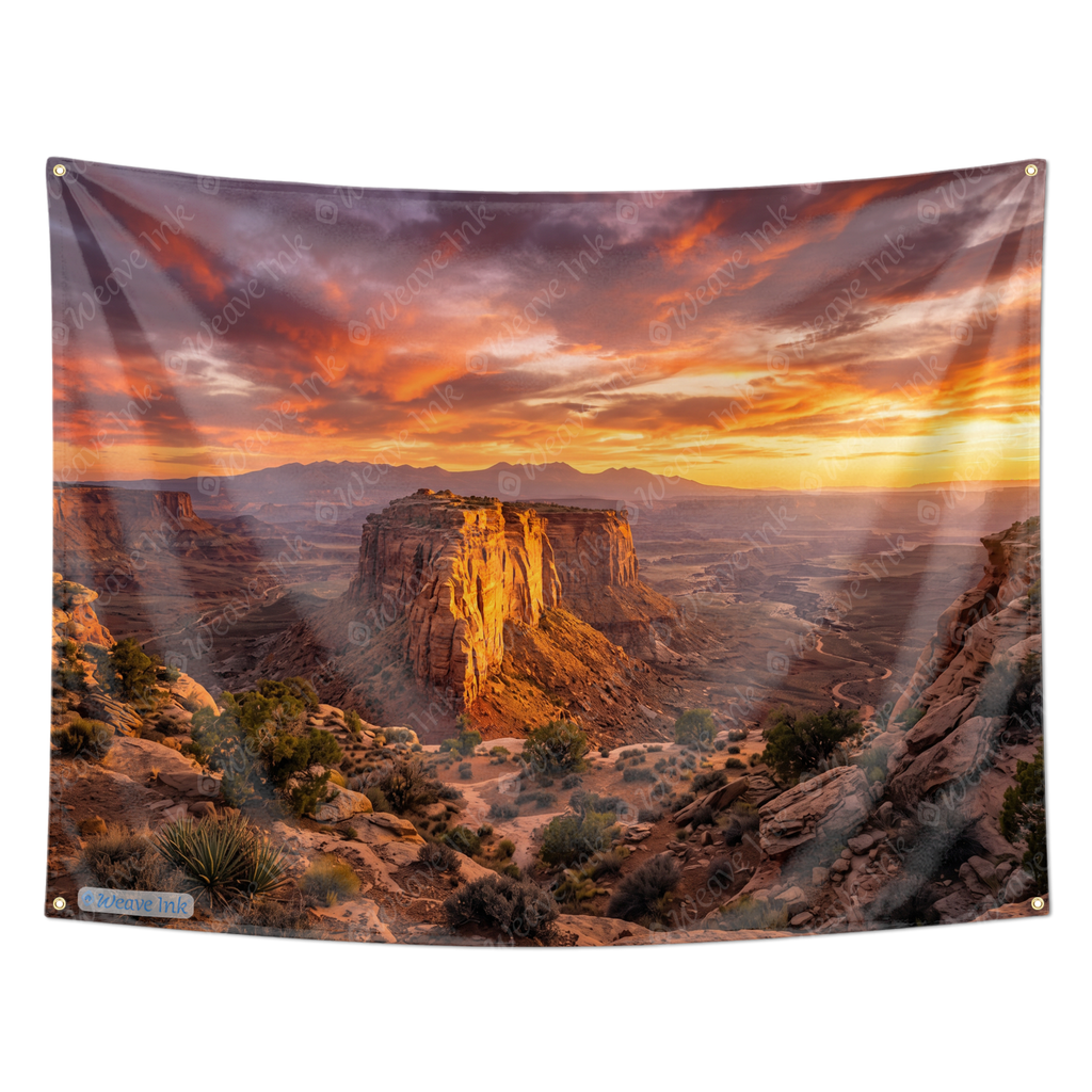 American Southwest Desert Sunset Tapestry Wall Hanging – Sandstone Canyon Wall Decor for Bedroom, Living Room & Dorm Room