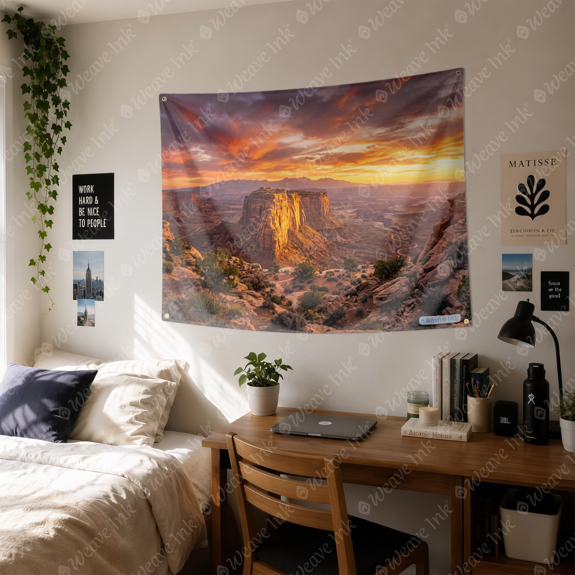 American Southwest Desert Sunset Tapestry Wall Hanging – Sandstone Canyon Wall Decor for Bedroom, Living Room & Dorm Room