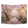 Japanese Sakura Blossom Pathway Tapestry Wall Hanging – Cherry Blossom Wall Decor for Bedroom, Living Room & Dorm Room