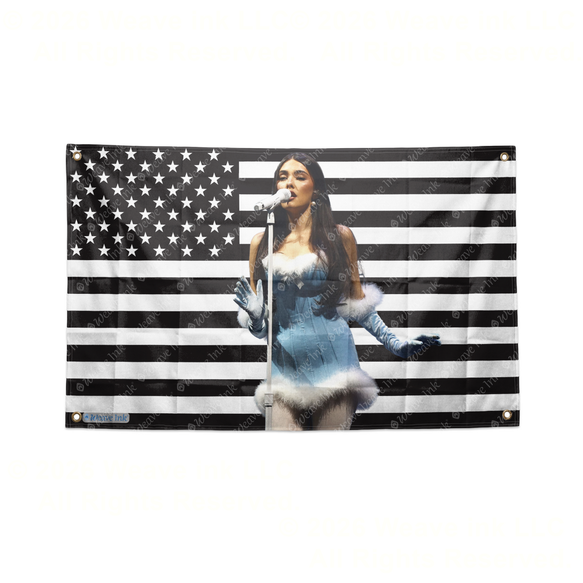 Madison Beer American Flag USA Tapestry Pop Singer Wall Art & Aesthetic Room Decor 3x5Ft 5x8Ft Style 10