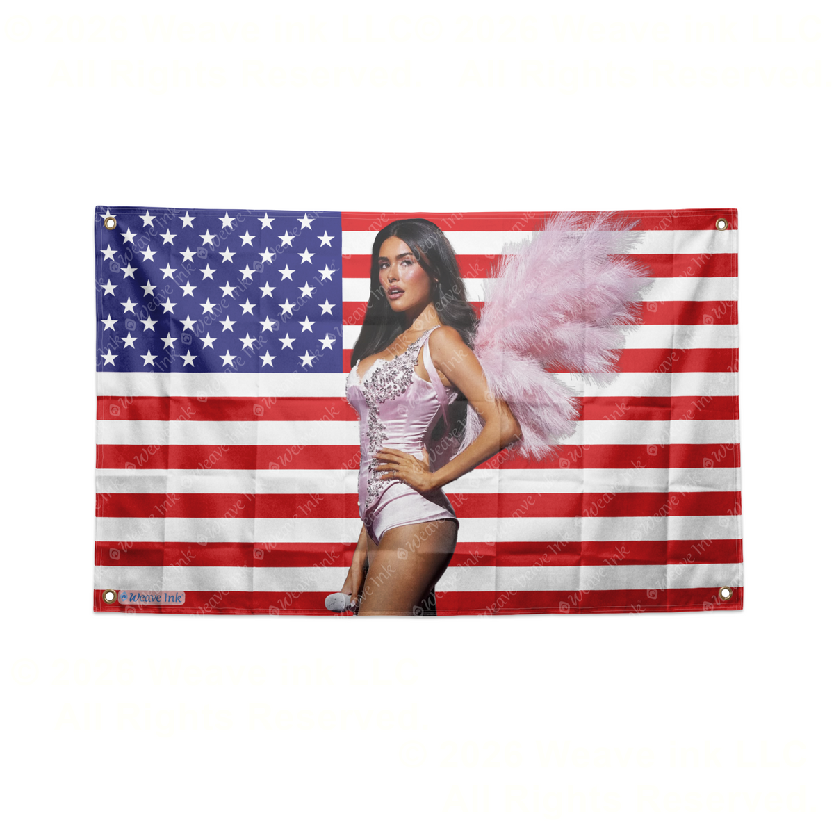 Madison Beer American Flag USA Tapestry Pop Singer Wall Art & Aesthetic Room Decor 3x5Ft 5x8Ft Style 3