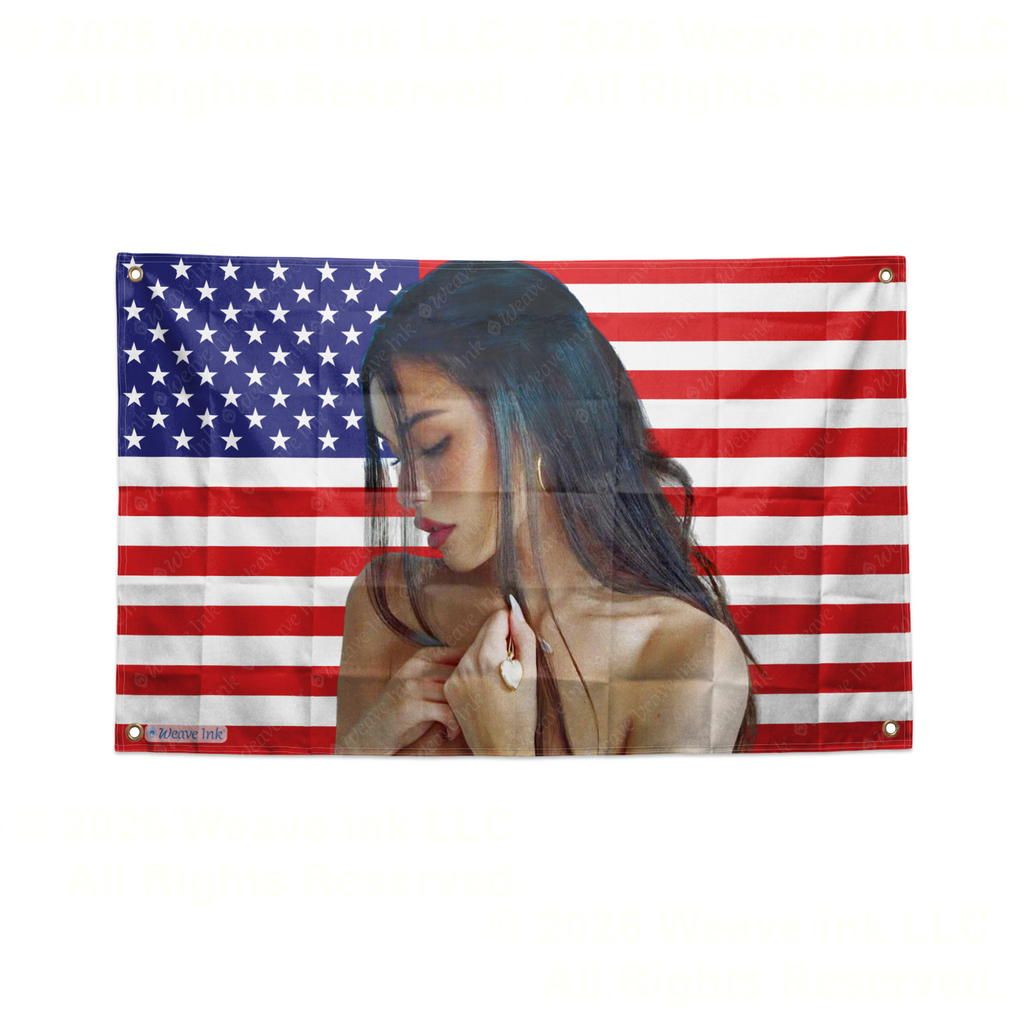 Madison Beer American Flag USA Tapestry Pop Singer Wall Art & Aesthetic Room Decor 3x5Ft 5x8Ft Style 5