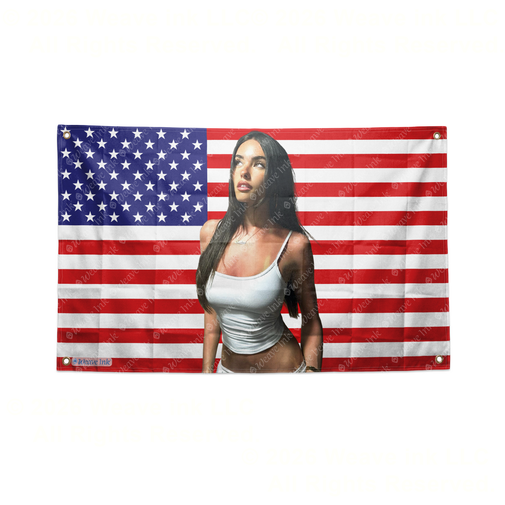 Madison Beer American Flag USA Tapestry Pop Singer Wall Art & Aesthetic Room Decor 3x5Ft 5x8Ft Style 7