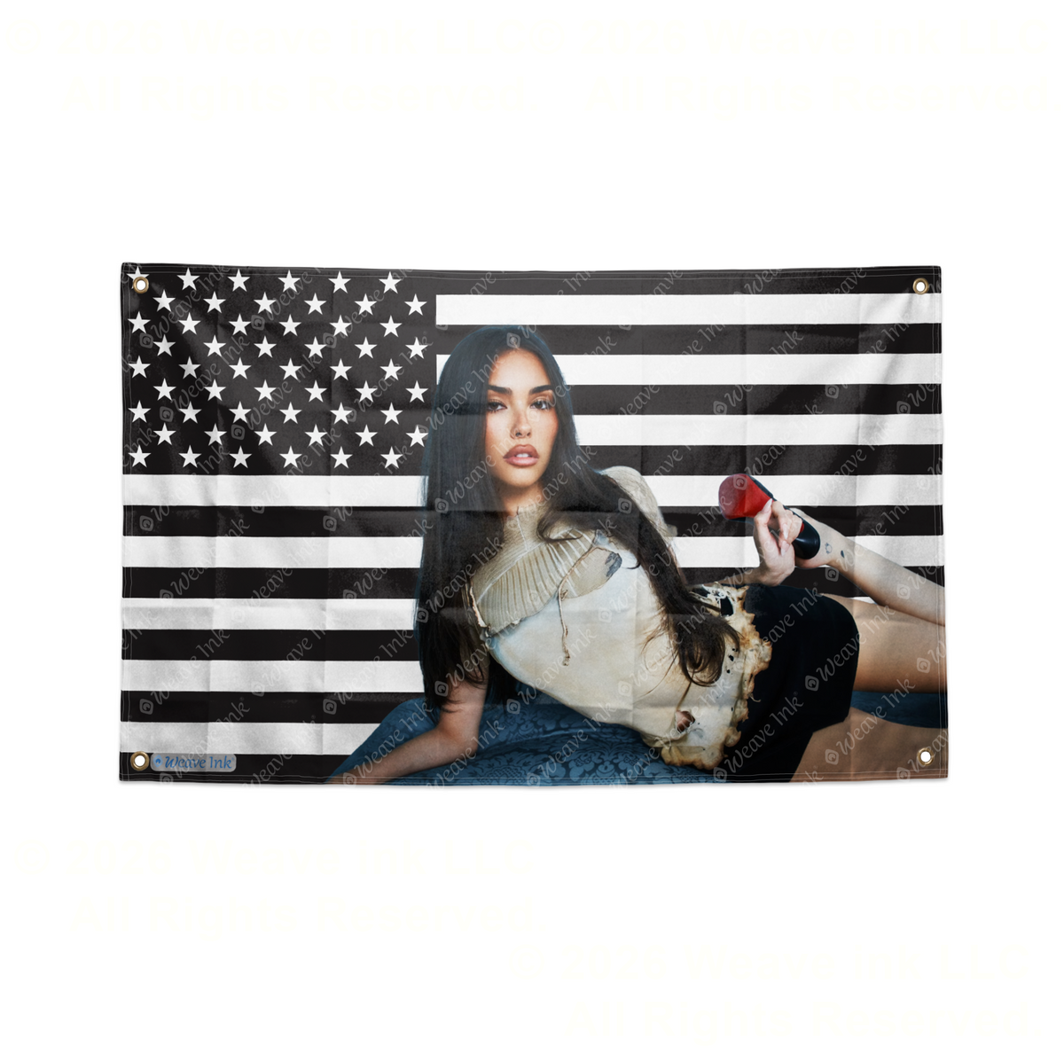 Madison Beer American Flag USA Tapestry Pop Singer Wall Art & Aesthetic Room Decor 3x5Ft 5x8Ft Style 8