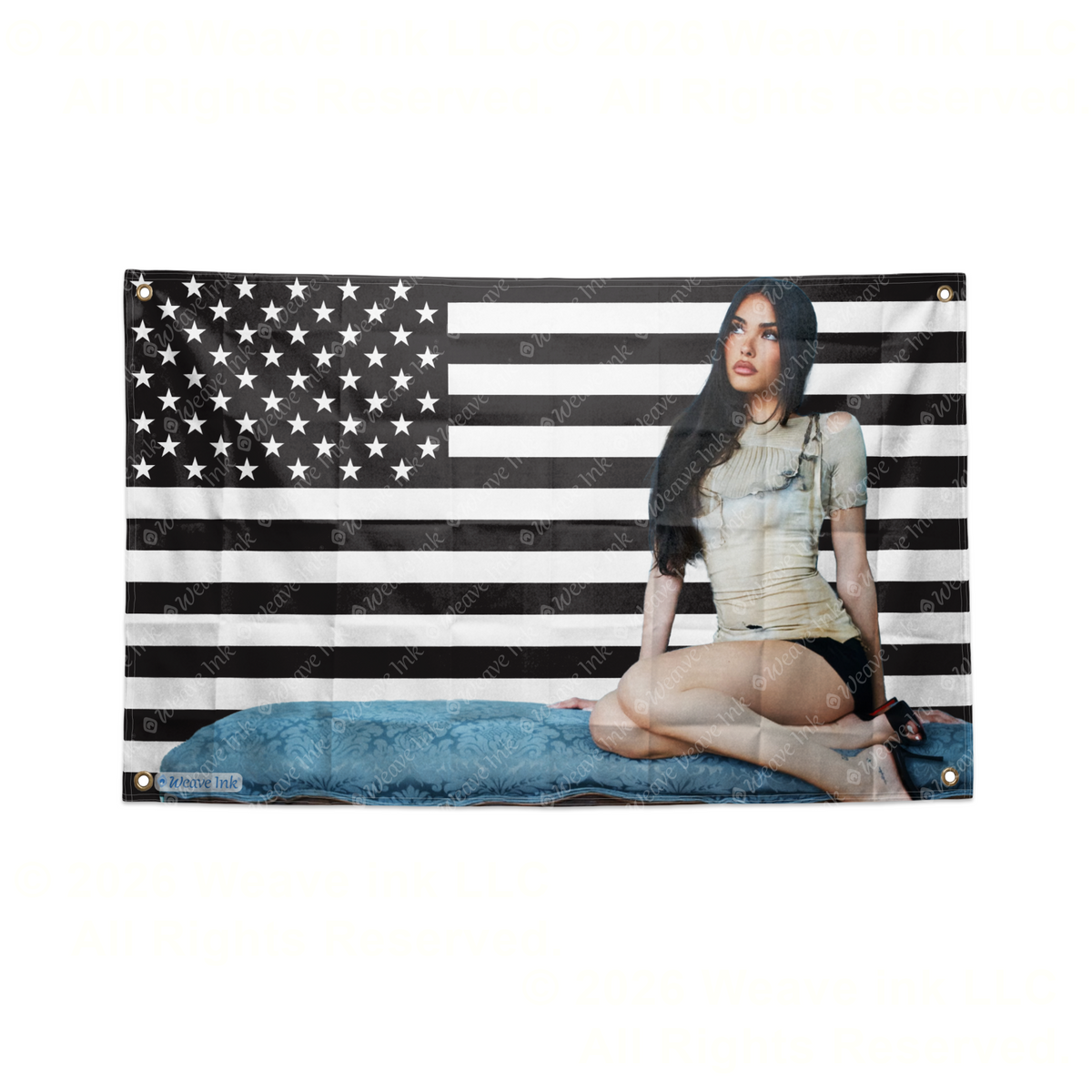 Madison Beer American Flag USA Tapestry Pop Singer Wall Art & Aesthetic Room Decor 3x5Ft 5x8Ft Style 9