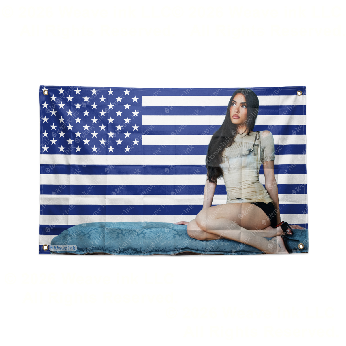 Madison Beer American Flag USA Tapestry Pop Singer Wall Art & Aesthetic Room Decor 3x5Ft 5x8Ft Style 9