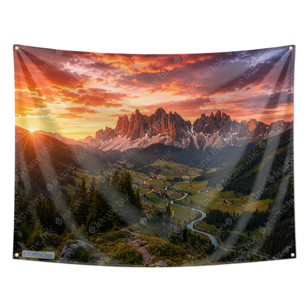 Mountain Landscape Sunset Tapestry Nature Forest Tree Wall Hanging for Bedroom Living Room Home Dorm Decor