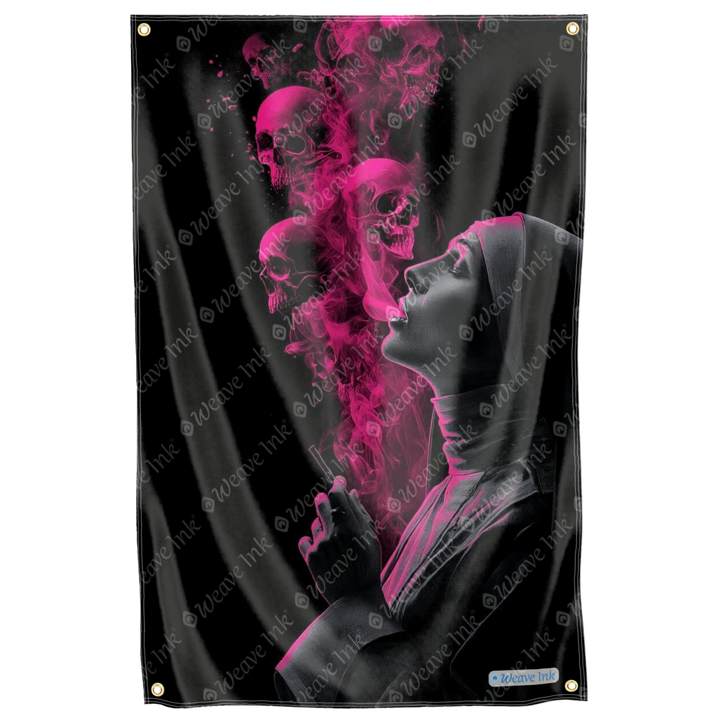 Smoking Nun Dark Aesthetic Flag Horror Aesthetic Wall Hang Tapestry Mancave Gift