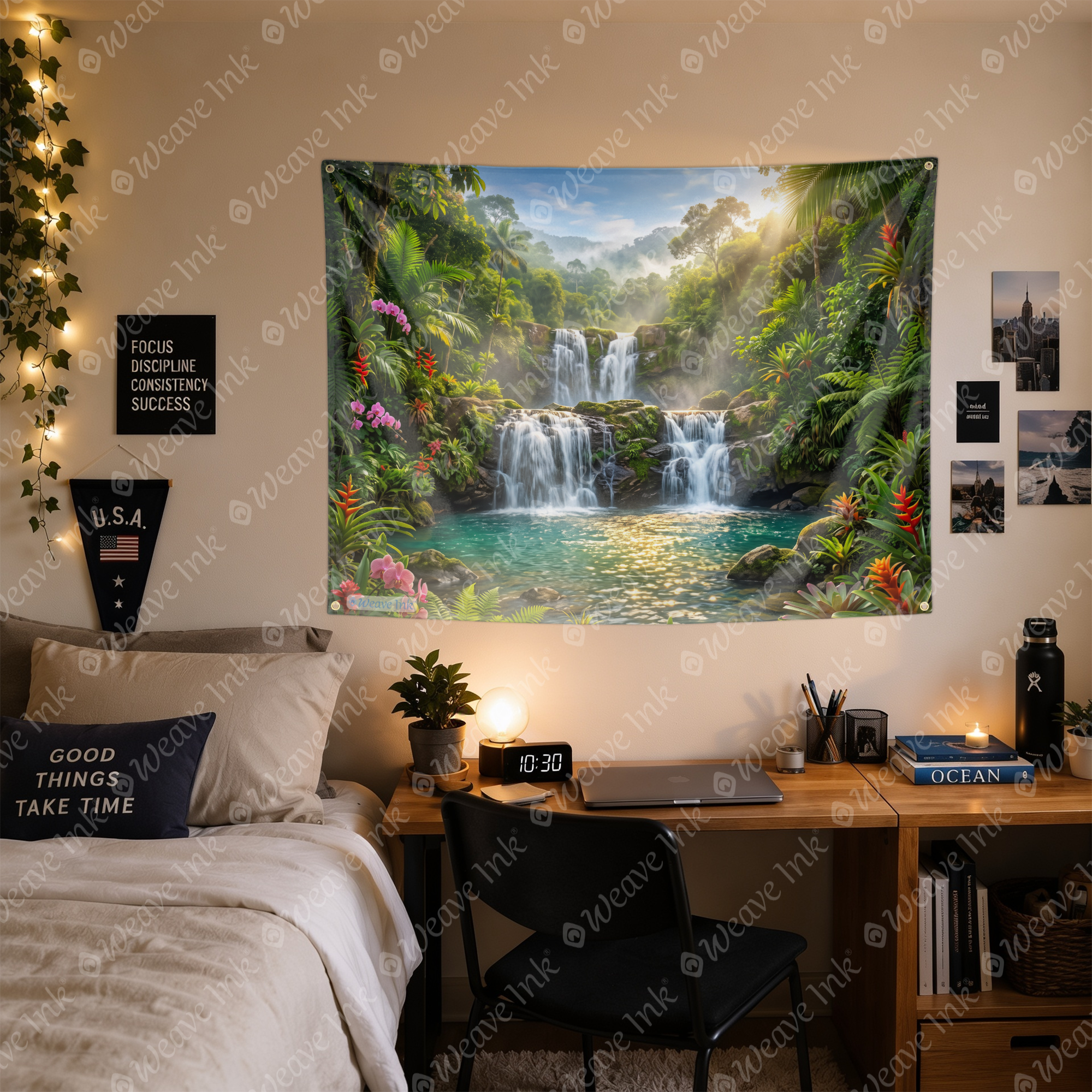 Tropical Paradise Waterfall Tapestry Wall Hanging – Exotic Nature Wall Decor for Bedroom, Living Room & Dorm Room