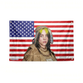 Billie Eilish USA Flag American Tapestry Pop Singer Wall Art & Aesthetic Room Decor 3x5Ft 5x8Ft Style 13