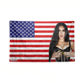 Popular Megan Fox Actress USA Flag Room Decor Banner Hanging Tapestry Celebrity Wall Art for Home Studio, Bar, Garage, and Man Cave Fan Gift - 3 x 5 Ft (90 x 150cm) - Style 13
