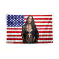 Popular American Megan Fox Actress USA Flag Room Decor Banner Hanging Tapestry Celebrity Wall Art for Home Studio, Bar, Garage, and Man Cave Fan Gift - 3 x 5 Ft (90 x 150cm) - Style 2