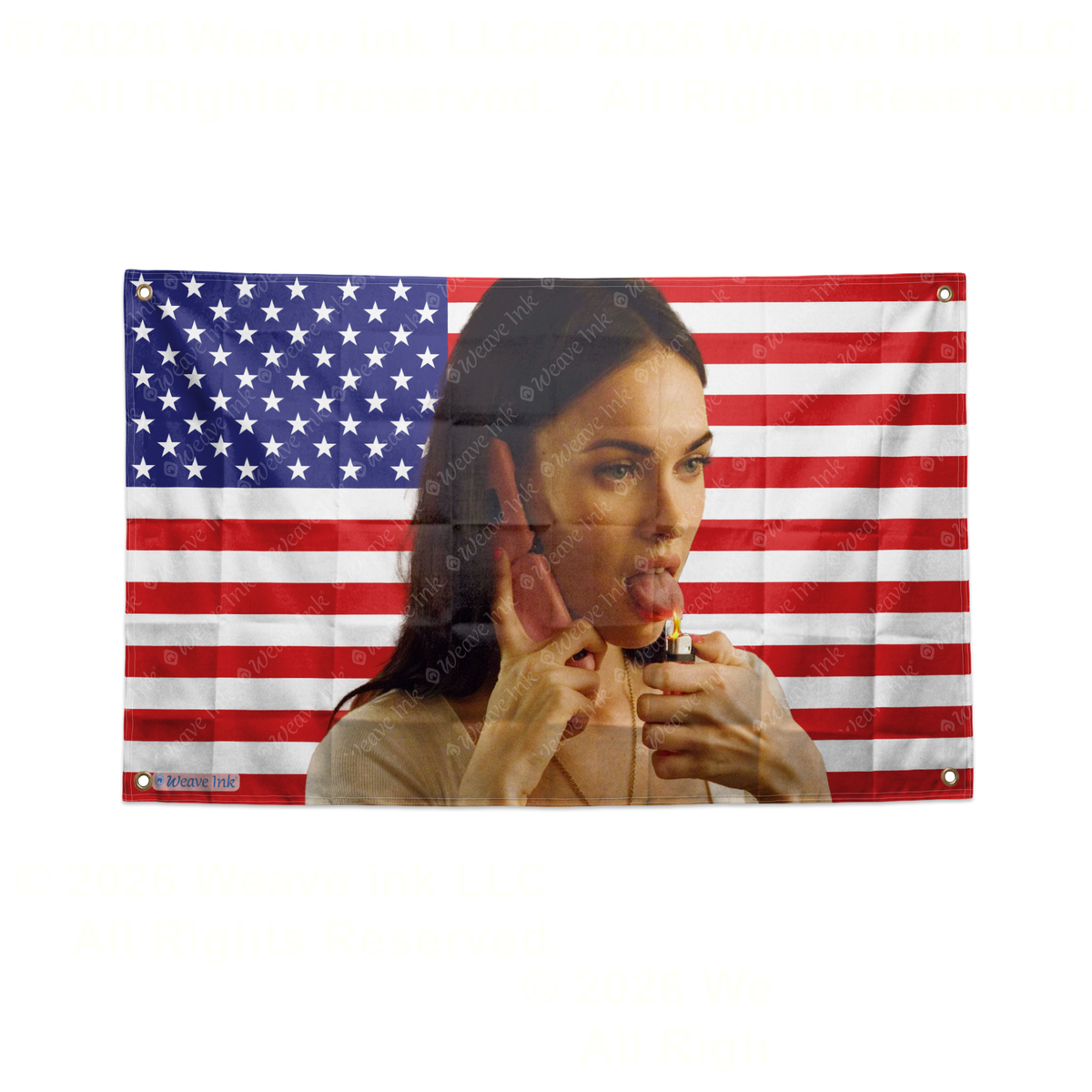 Popular Megan Fox Actress USA Flag Room Decor Banner Hanging Tapestry Celebrity Wall Art for Home Studio, Bar, Garage, and Man Cave Fan Gift - 3 x 5 Ft (90 x 150cm) - Style 7