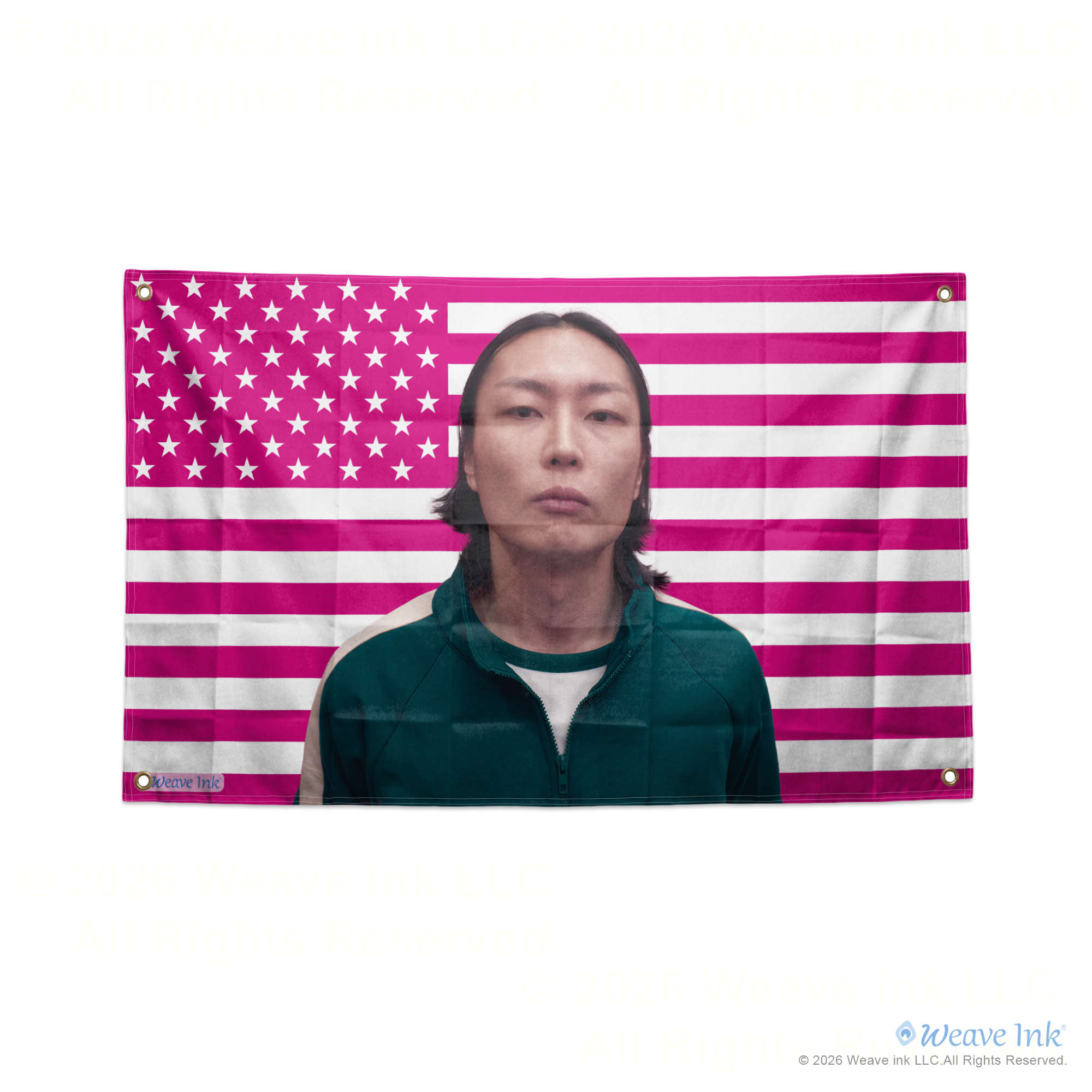 Nam-gyu Actor Squid Game USA Flag Wall Hanging Tapestry Room Decor Man Cave Garage Fan Gift