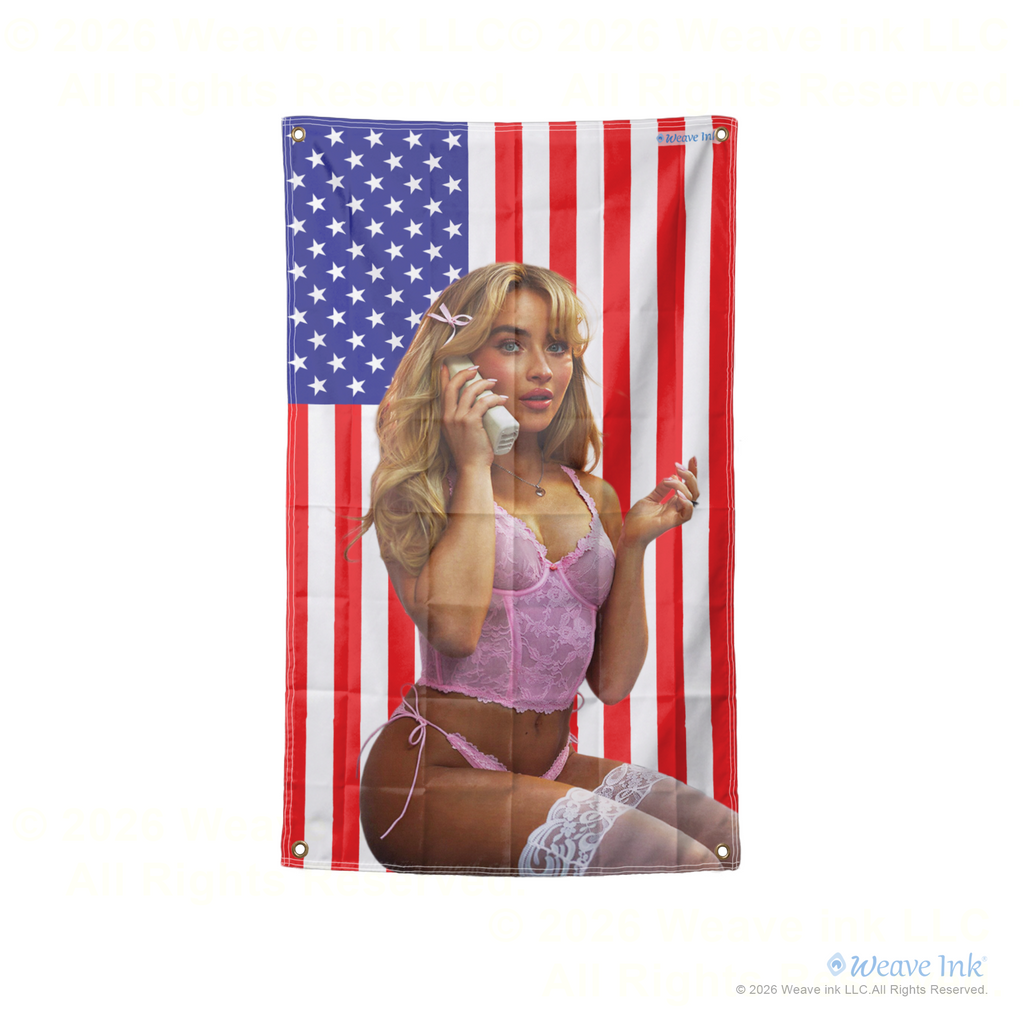 Sabrina Carpenter Singer USA Flag Wall Hanging Tapestry Room Decor Man Cave Garage Fan Gift