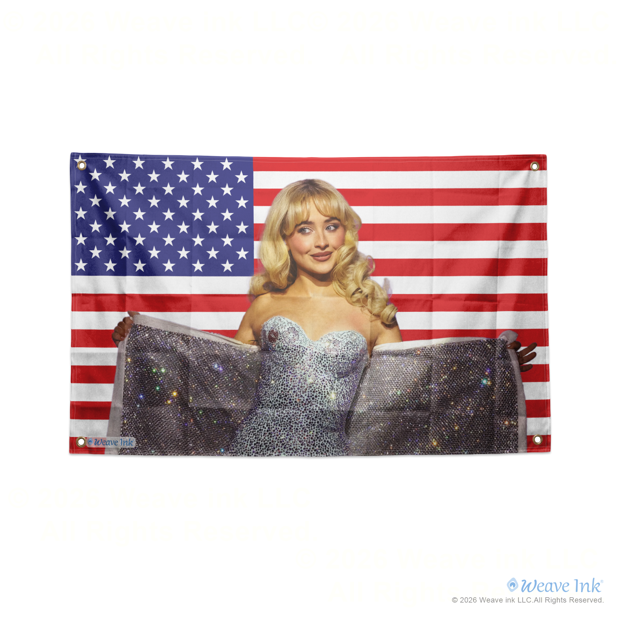 Sabrina Carpenter Singer USA Flag Wall Hanging Tapestry Room Decor Man Cave Garage Fan Gift