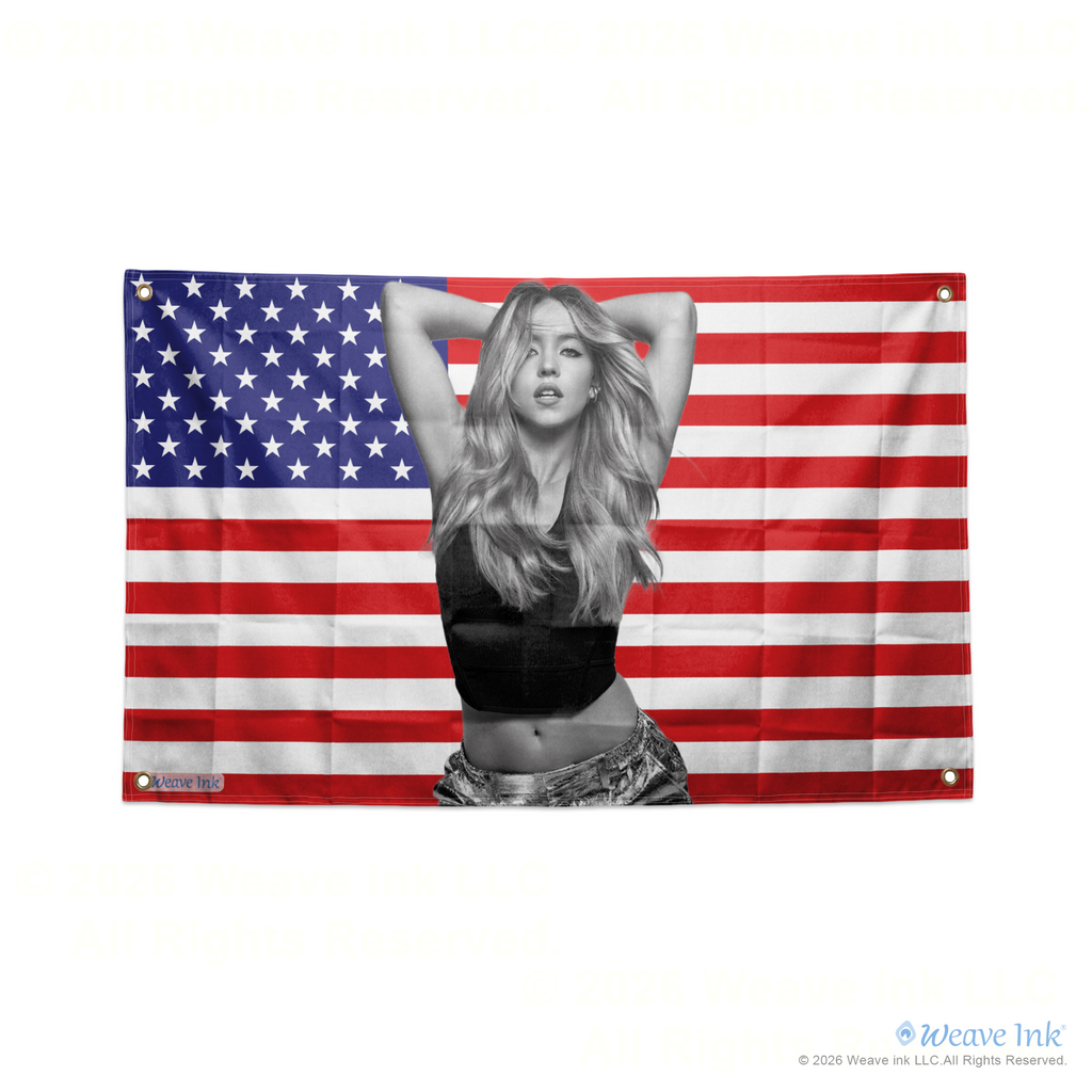 Sydney Sweeney Actress USA Flag Wall Hanging Tapestry Room Decor Man Cave Garage Fan Gift Style #8