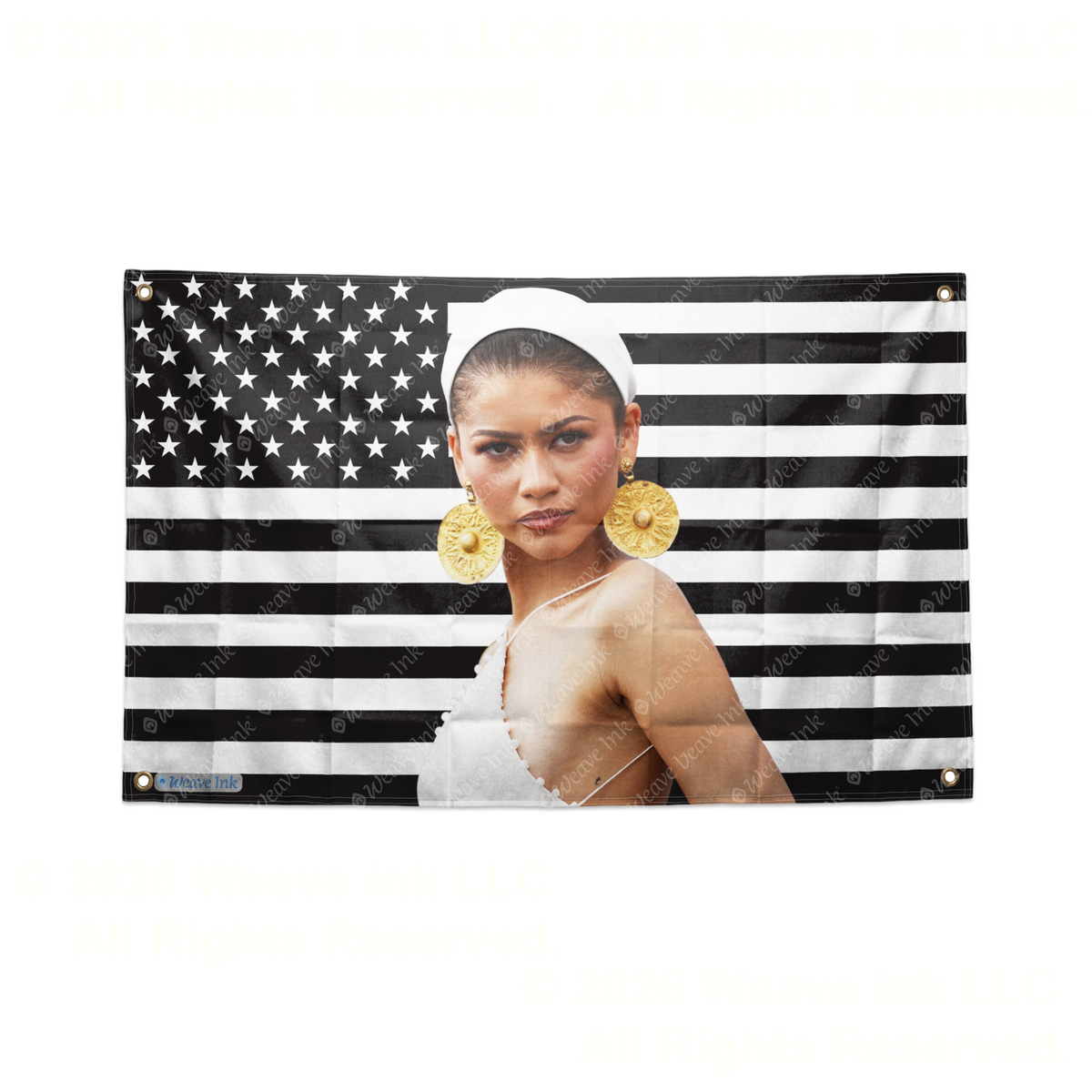 Zendaya USA Flag American Actress Tapestry Singer Wall Art & Aesthetic Room Decor 3x5Ft 5x8Ft Style 1