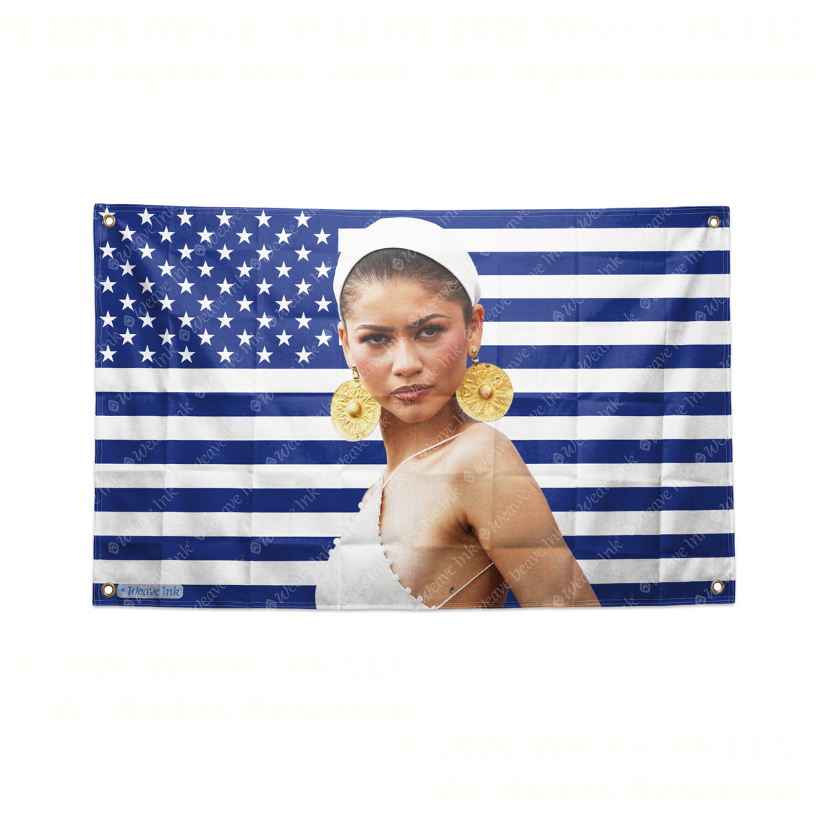 Zendaya USA Flag American Actress Tapestry Singer Wall Art & Aesthetic Room Decor 3x5Ft 5x8Ft Style 1