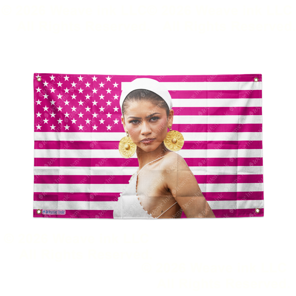 Zendaya USA Flag American Actress Tapestry Singer Wall Art & Aesthetic Room Decor 3x5Ft 5x8Ft Style 1