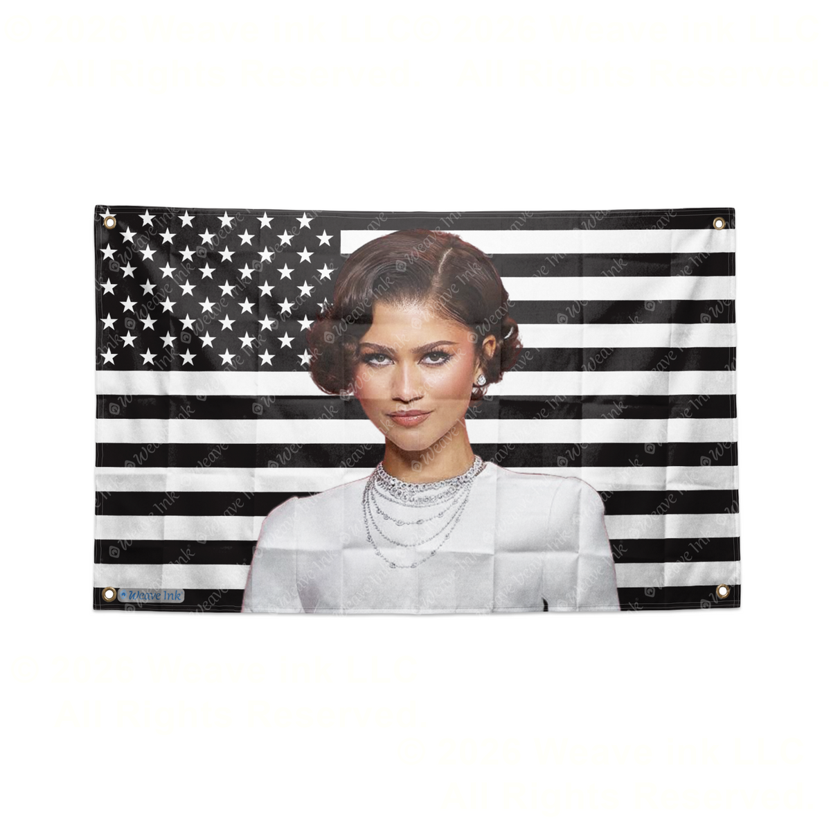 Zendaya USA Flag American Actress Tapestry Singer Wall Art & Aesthetic Room Decor 3x5Ft 5x8Ft Style 2