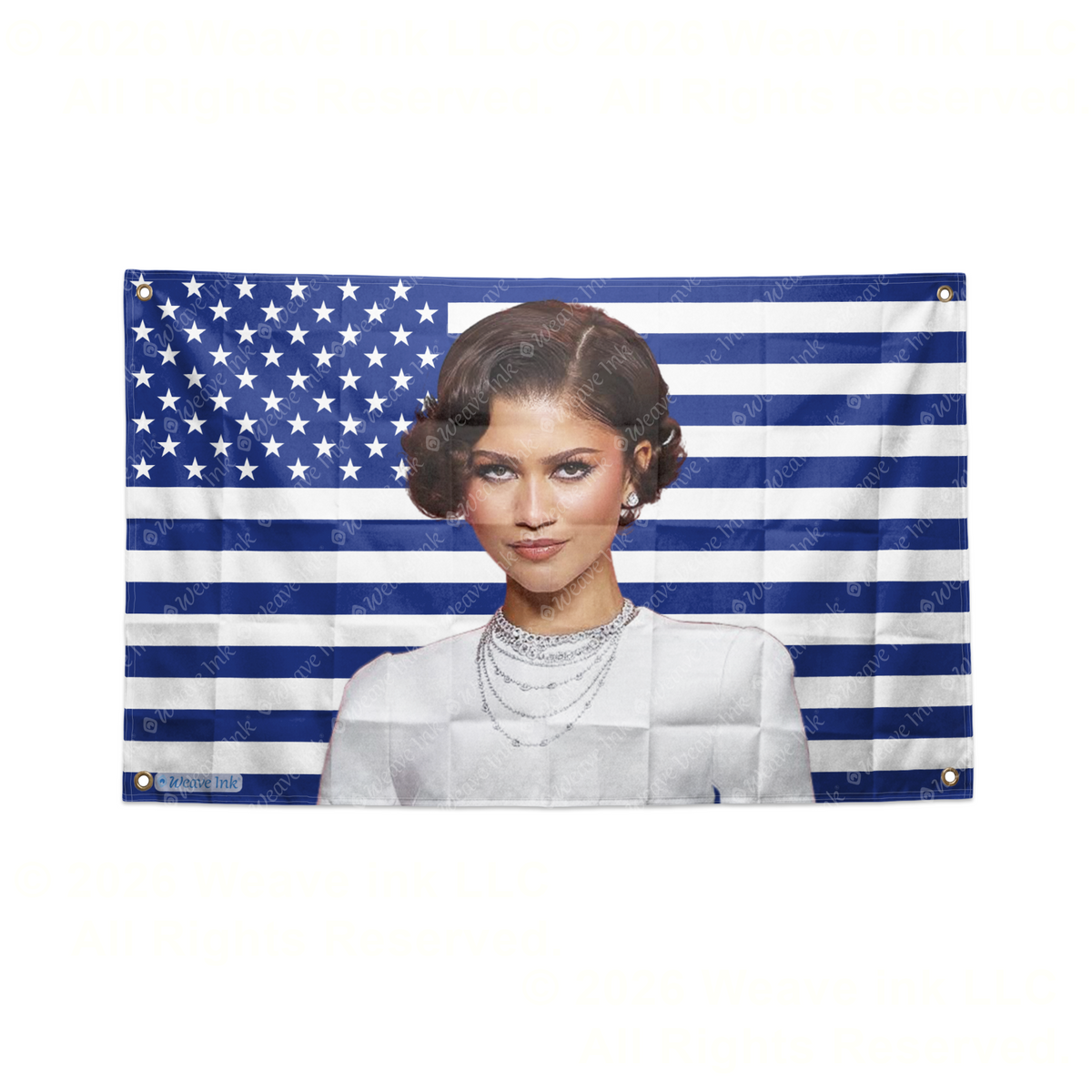 Zendaya USA Flag American Actress Tapestry Singer Wall Art & Aesthetic Room Decor 3x5Ft 5x8Ft Style 2