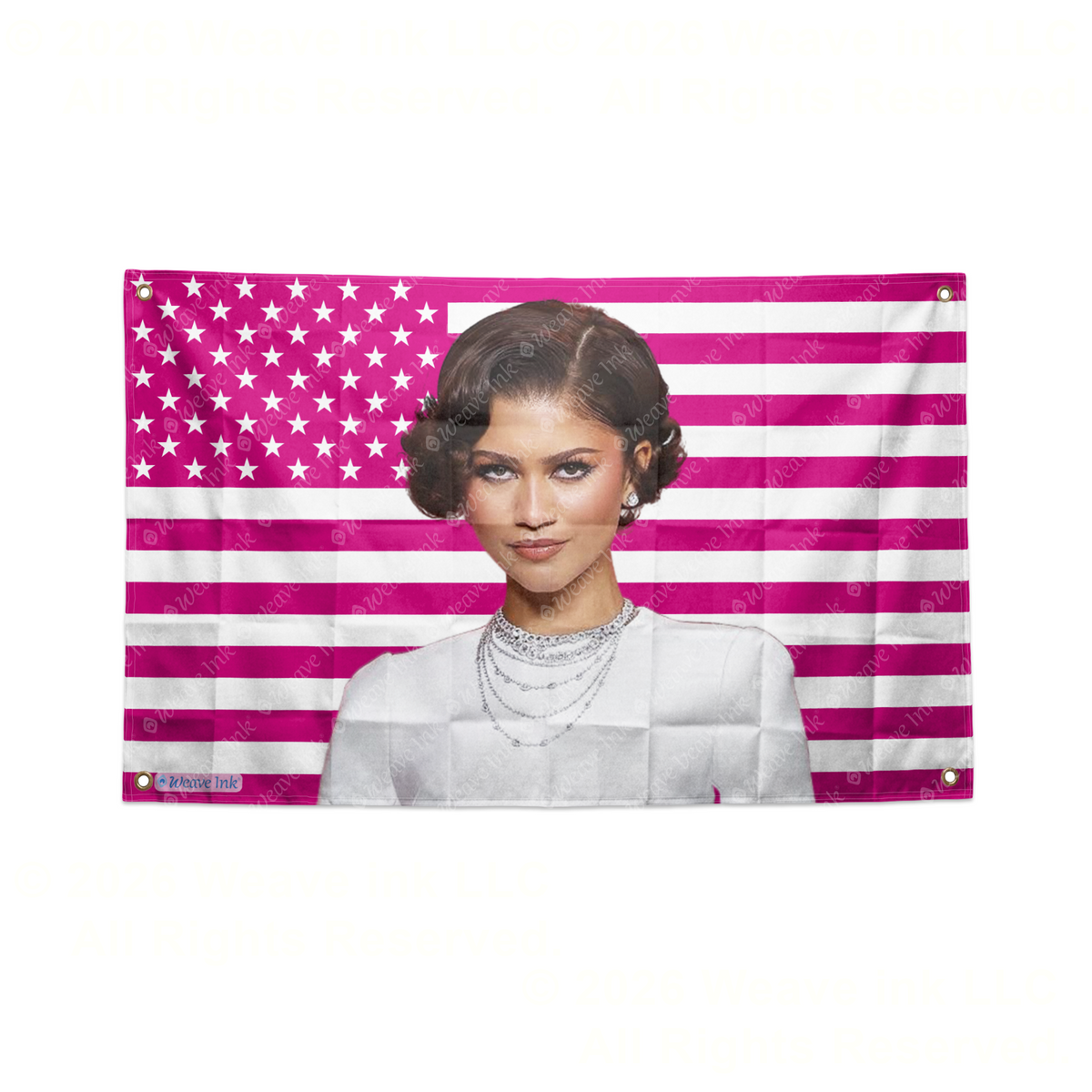 Zendaya USA Flag American Actress Tapestry Singer Wall Art & Aesthetic Room Decor 3x5Ft 5x8Ft Style 2