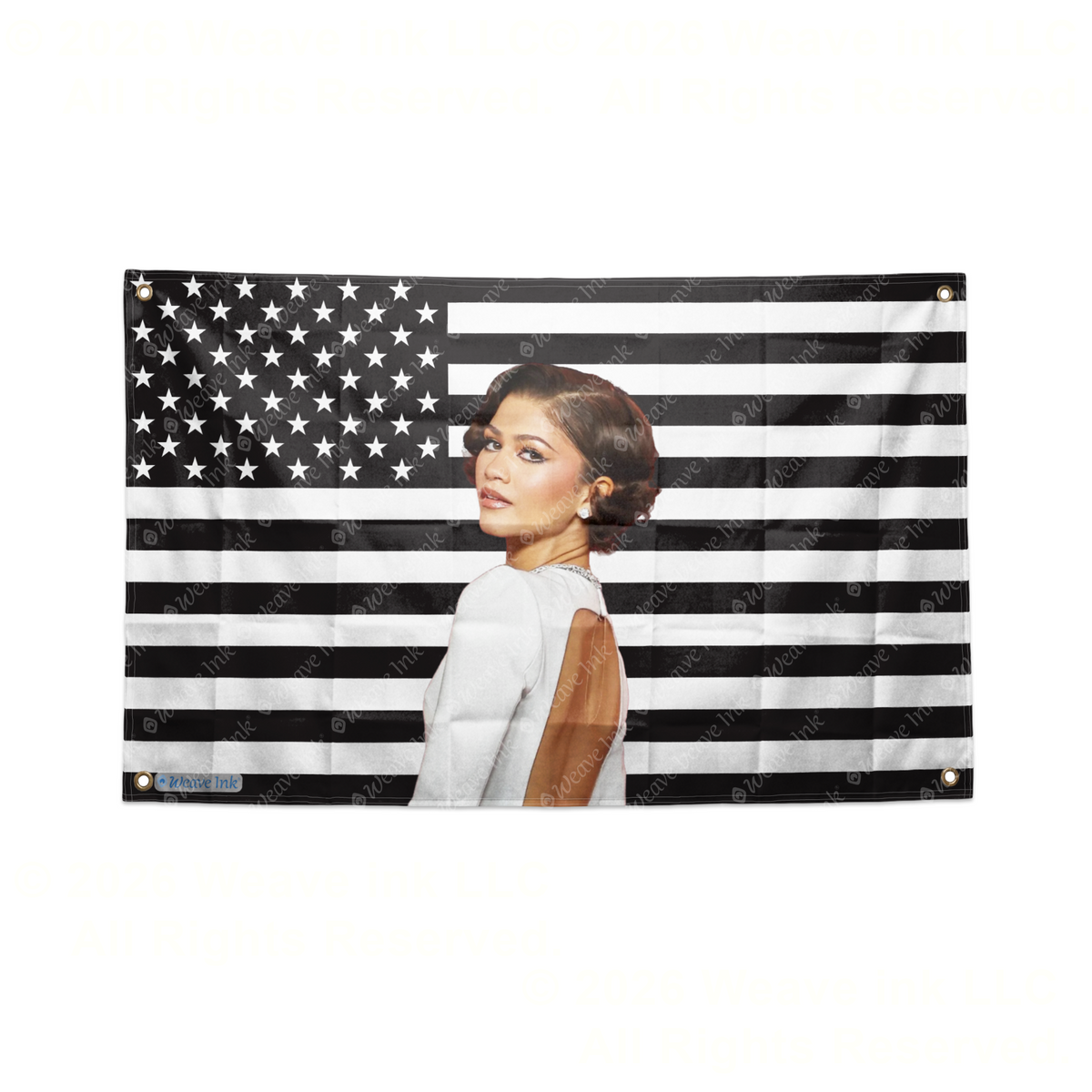 Zendaya USA Flag American Actress Tapestry Singer Wall Art & Aesthetic Room Decor 3x5Ft 5x8Ft Style 4