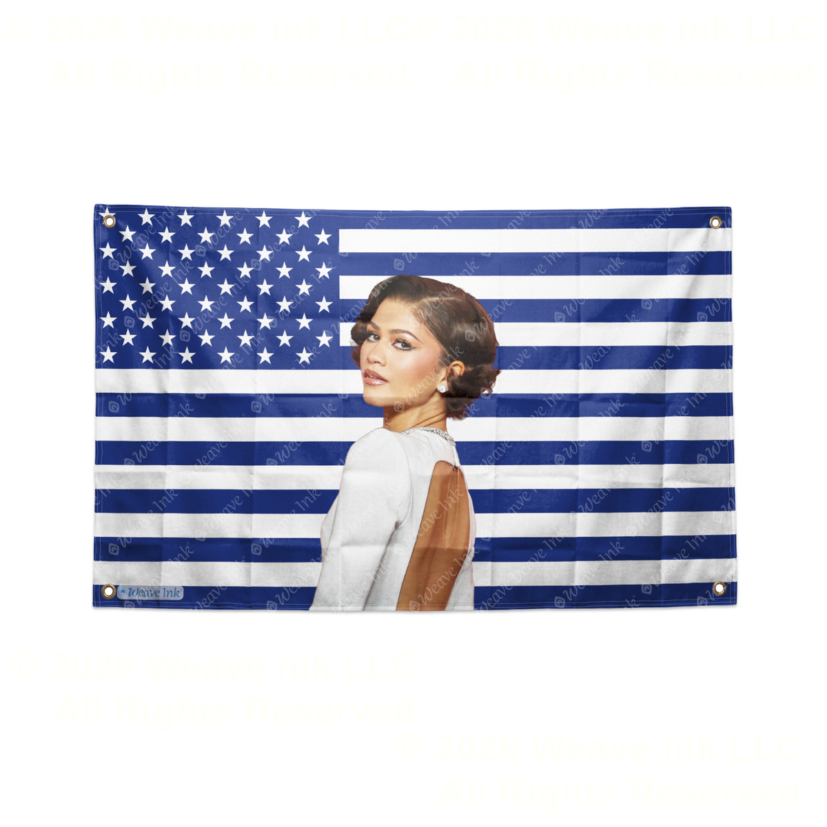 Zendaya USA Flag American Actress Tapestry Singer Wall Art & Aesthetic Room Decor 3x5Ft 5x8Ft Style 4
