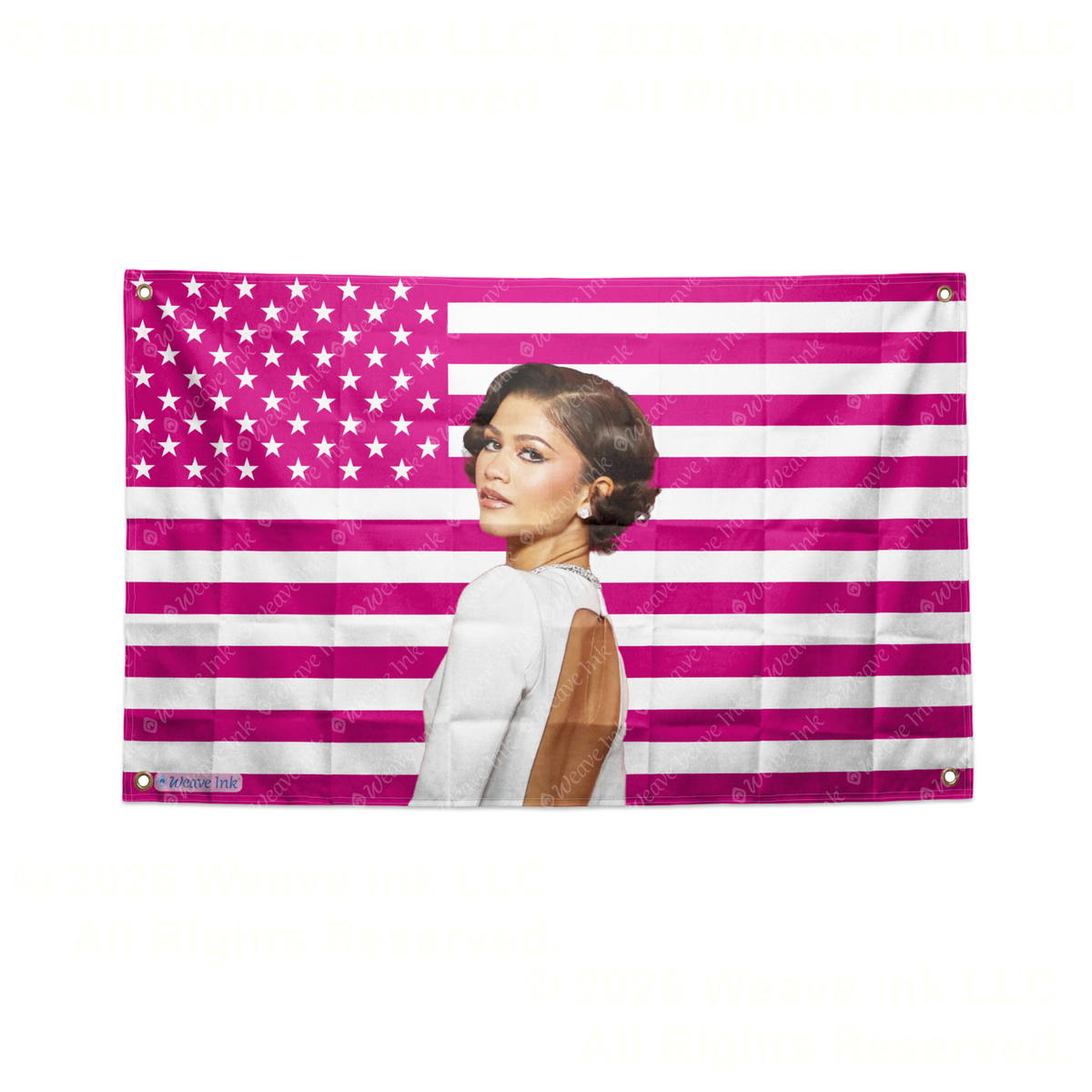 Zendaya USA Flag American Actress Tapestry Singer Wall Art & Aesthetic Room Decor 3x5Ft 5x8Ft Style 4