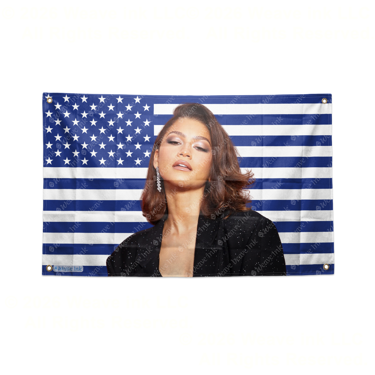 Zendaya USA Flag American Actress Tapestry Singer Wall Art & Aesthetic Room Decor 3x5Ft 5x8Ft Style 5