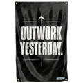 Motivational Quote Outwork Yesterday Gym Fitness Hustle Grind Flag Wall Hanging