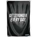 Motivational Quote Get Stronger Every Day Progress Not Perfection Gym Flag