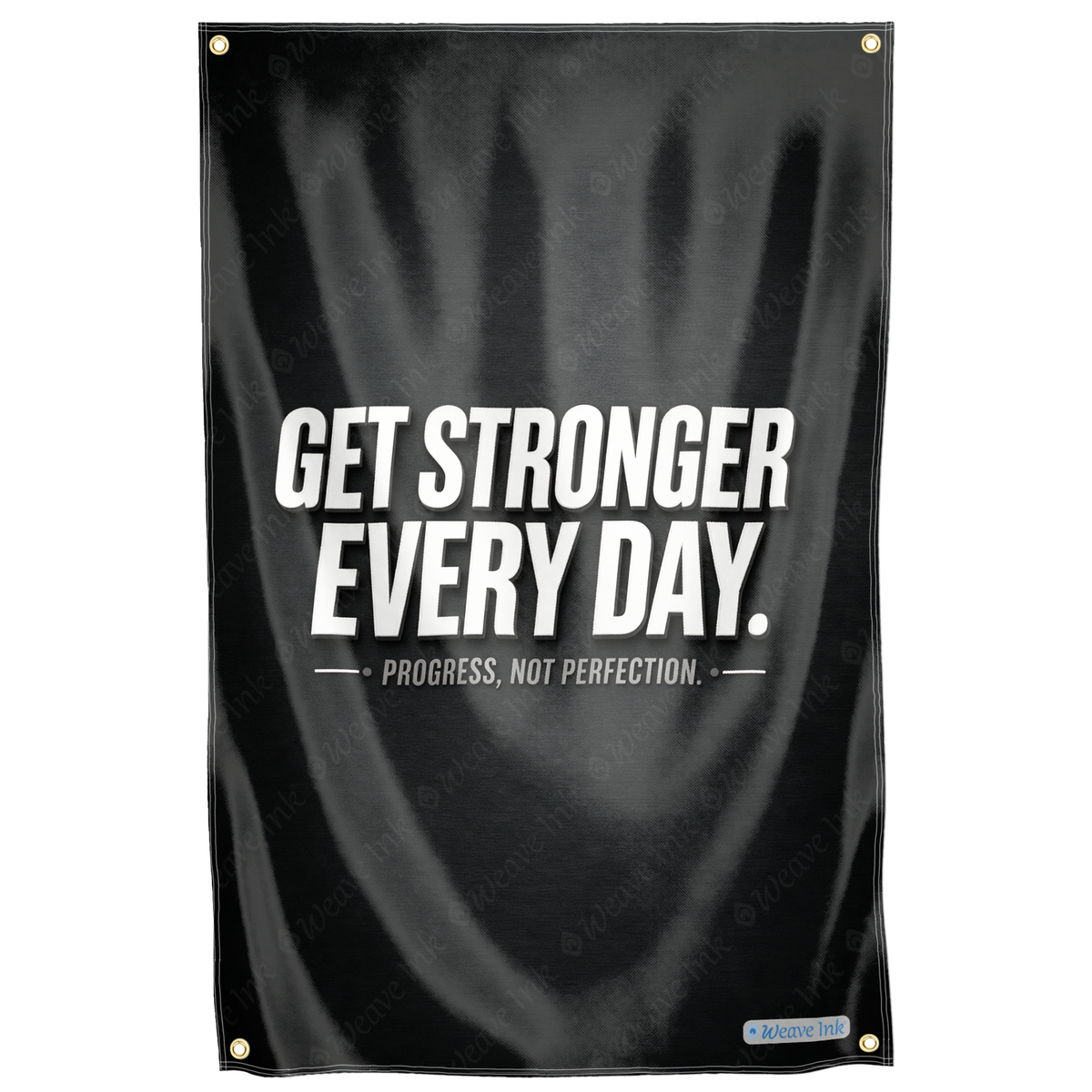 Motivational Quote Get Stronger Every Day Progress Not Perfection Gym Flag