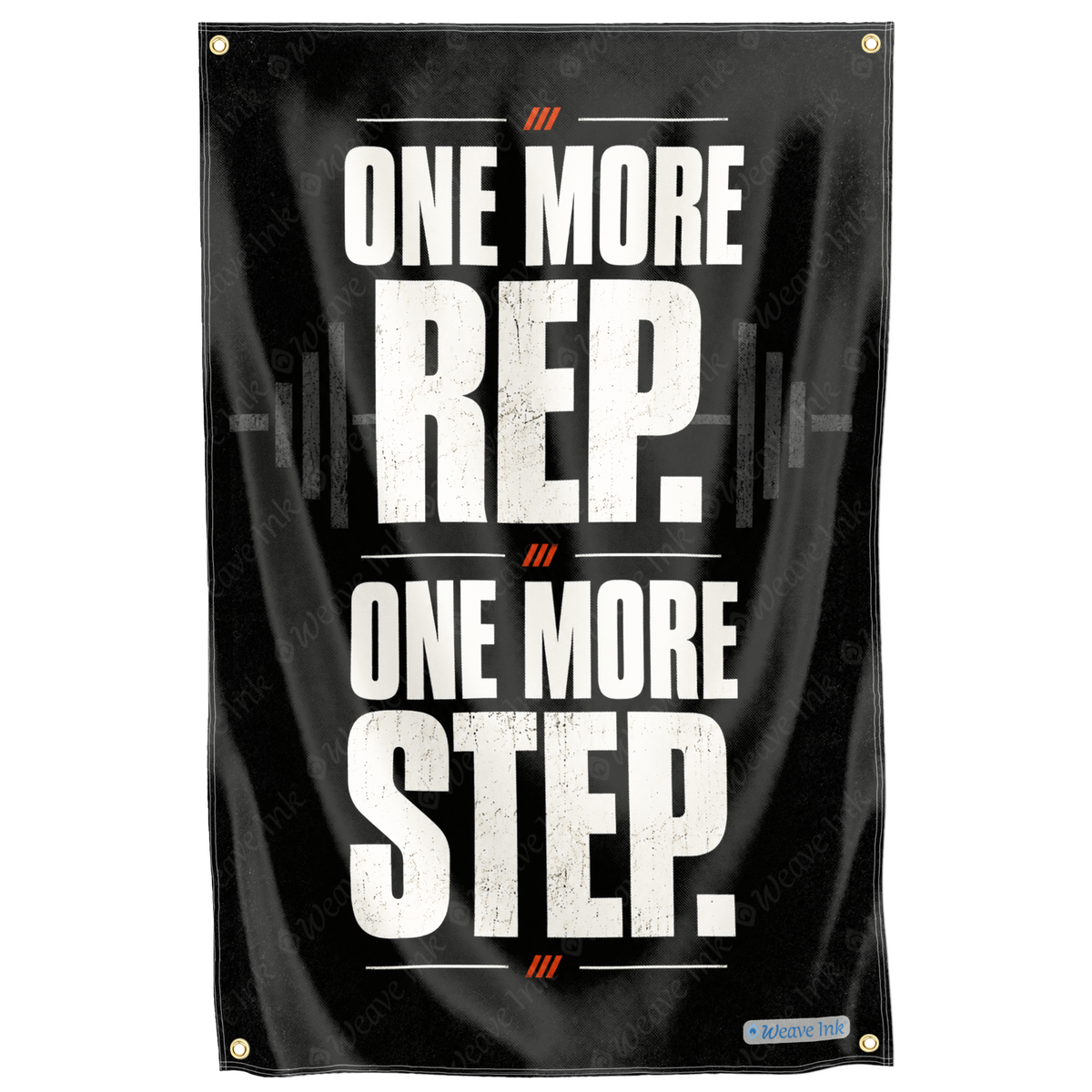 Motivational Quote One More Rep Step Gym Fitness Workout Flag Hustle Wall Hang