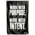 Motivational Quote Work With Purpose Move Intent Inspirational Mindset Flag Deco