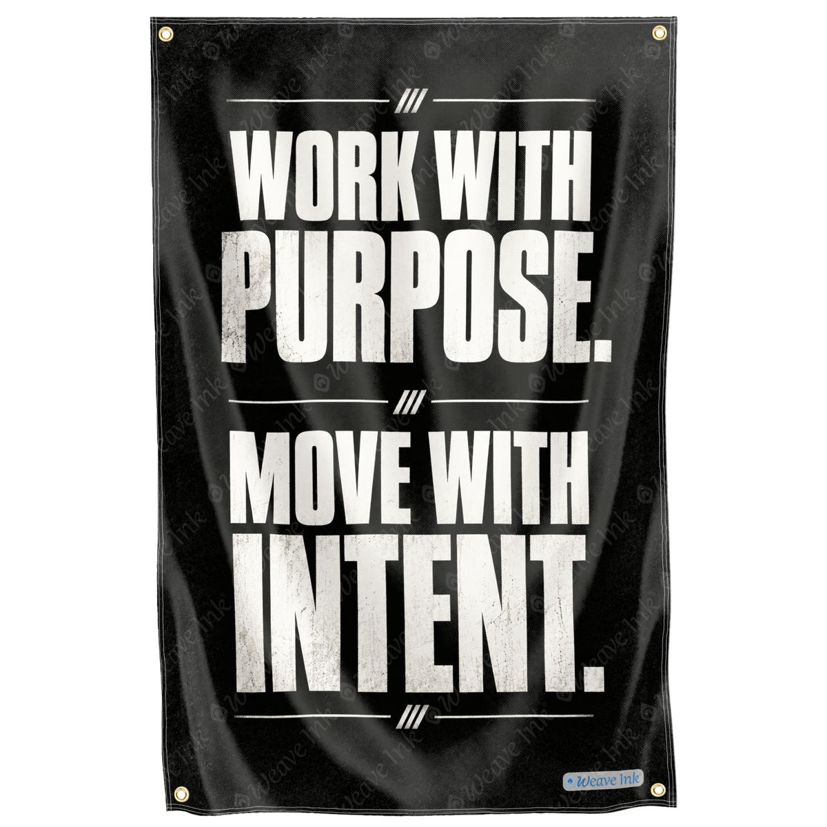 Motivational Quote Work With Purpose Move Intent Inspirational Mindset Flag Deco