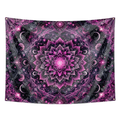 Pink Psychedelic Wall Tapestry Cosmic Mandala Galaxy Art Boho Bedroom Decor Celestial Meditation Wall Hanging Gift