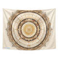 Celestial Sun Mandala Tapestry, Moon and Stars Boho Wall Hanging, Sacred Geometry Cosmic Tapestry, Beige Terracotta Home Decor