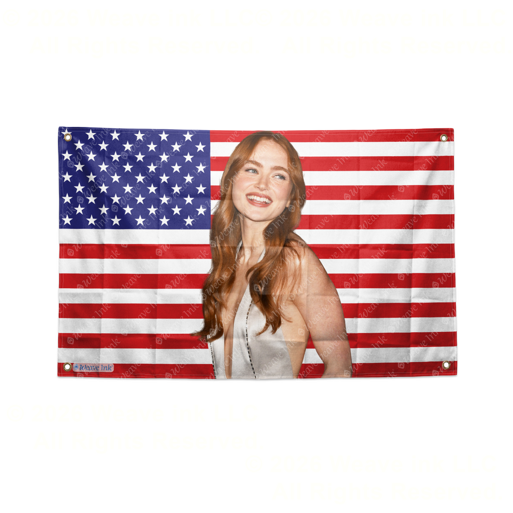 Sadie Sink US Flag Tapestry Popular American Actress Room Decor Fan Gift Style 2