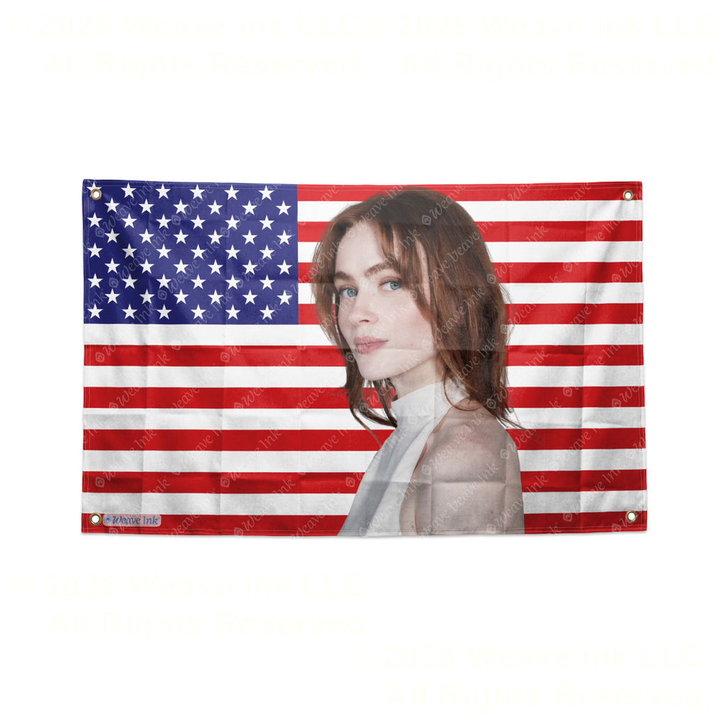 Sadie Sink US Flag Tapestry Popular American Actress Room Decor Fan Gift Style 6