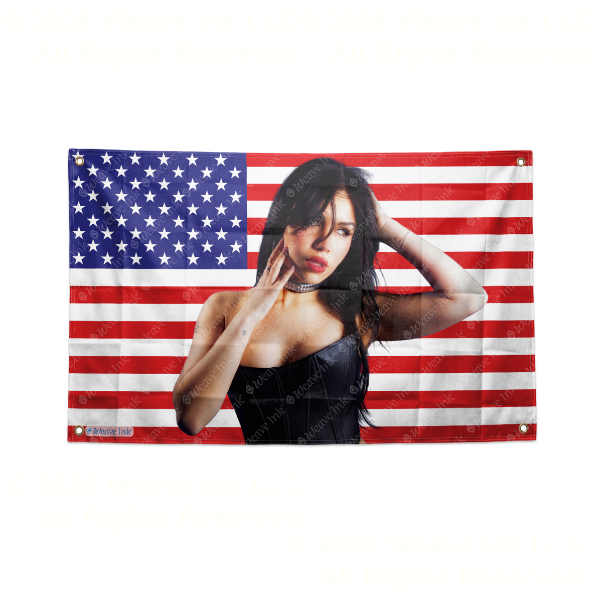 Tara Yummy USA Flag Tapestry Popular American YouTuber TikToker Aesthetic Room Decor Fan Gift Style 1