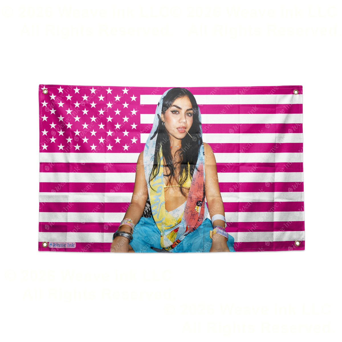 Tara Yummy USA Flag Tapestry Popular American YouTuber TikToker Aesthetic Room Decor Fan Gift Style 9