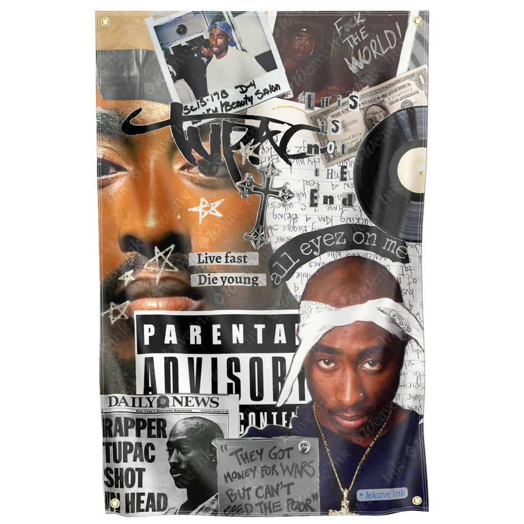 Tupac Shakur Tapestry Wall Hanging Hip Hop Rapper Room Decor Music Poster Gift